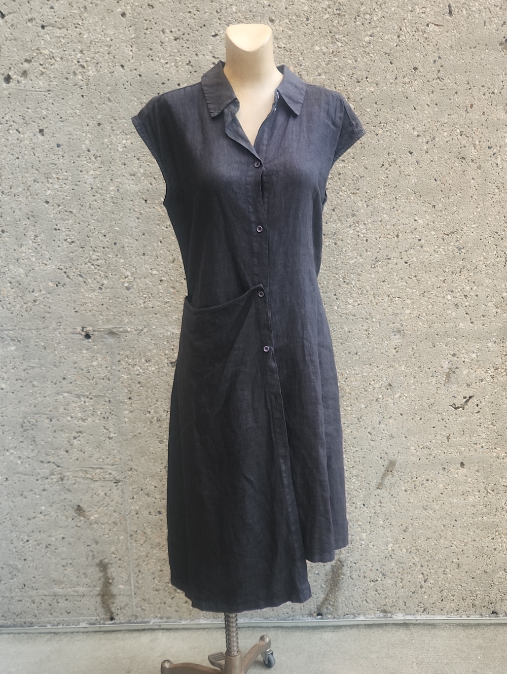 Lotus Eaters Linen Dress in Charcoal